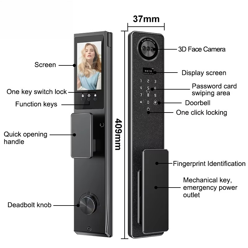 Tuya WiFi 스마트 도어 잠금 장치, 가정용 생체 - Door Lock 리뷰 및 가격