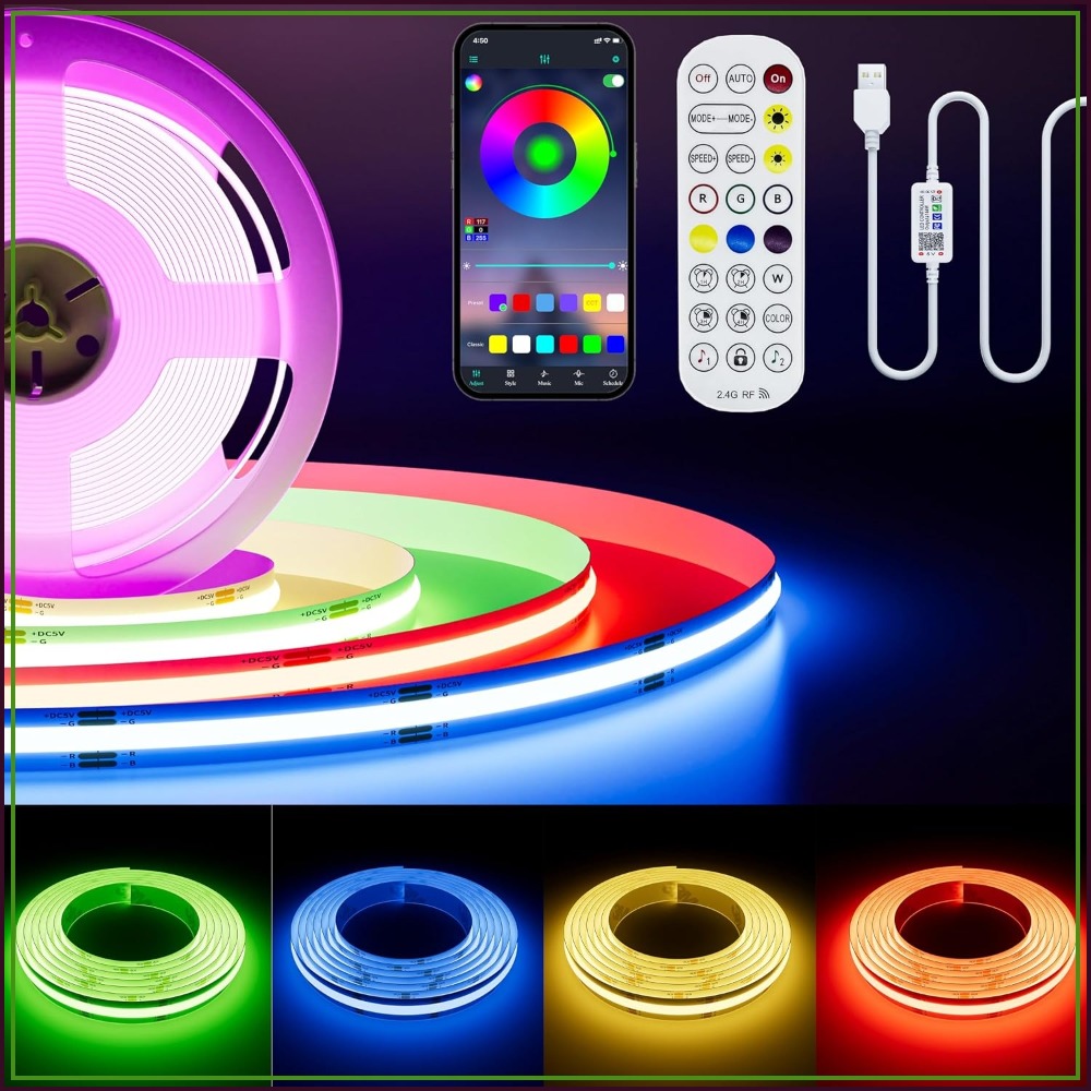 5V USB COB RGB LED 스트립 라이트 1.5 - Led Strip Lights 리뷰 및 가격