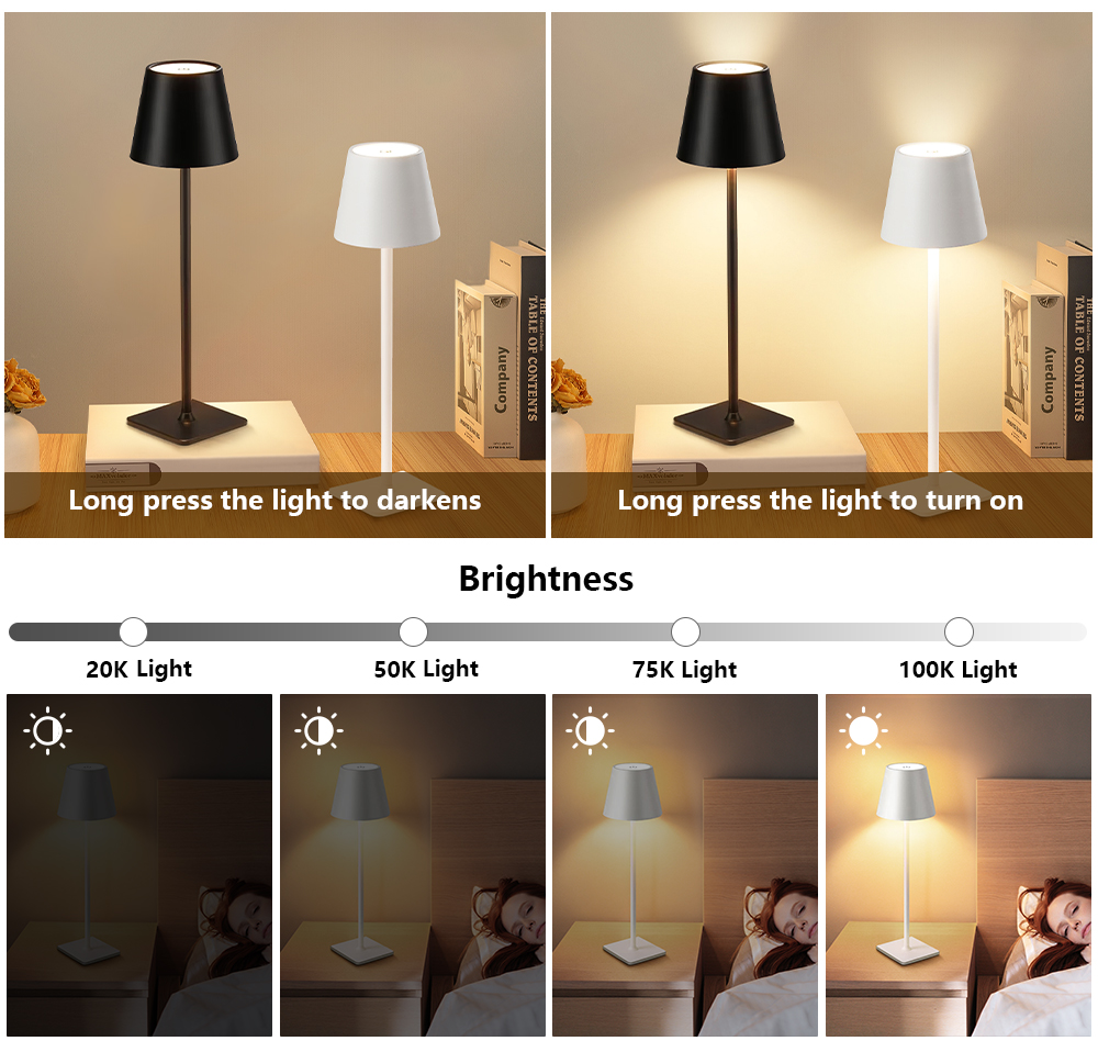 LED 충전식 책상 조명 무선 테이블 램프 무단계 디밍 - Light Switch 리뷰 및 가격